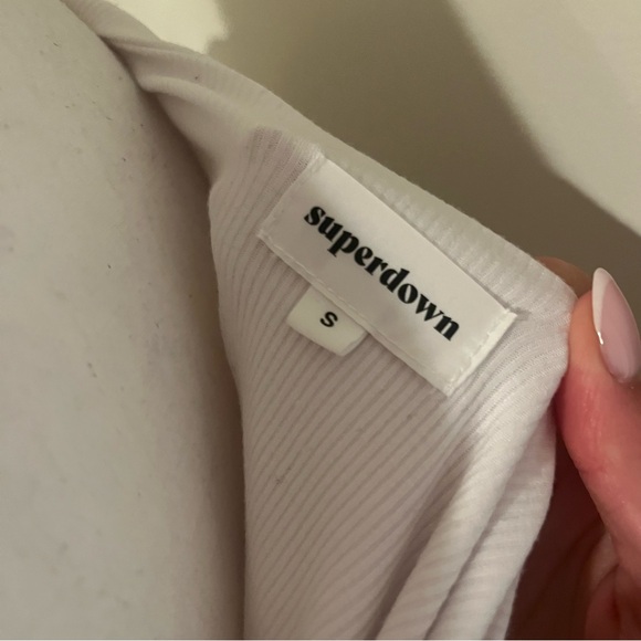 superdown White One-Shoulder Ribbed Top - Picture 3 of 3